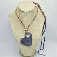 Melted Heart Pendant with Brown Thread - Vestopazzo Aluminum Jewelry AL04900.