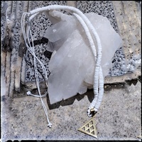 Pintadera Canaria adjustable necklace, shells and gold steel - T-mas Bijou.